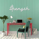 Strength Cross Script - Metal Wall Art