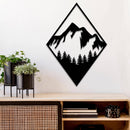 Diamond Mountain Metal Wall Art – Geometric Modern Nature Abstract Decor