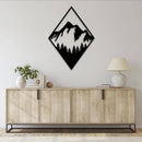 Diamond Mountain Metal Wall Art – Geometric Modern Nature Abstract Decor