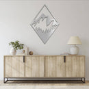 Diamond Mountain Metal Wall Art – Geometric Modern Nature Abstract Decor