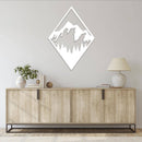 Diamond Mountain Metal Wall Art – Geometric Modern Nature Abstract Decor