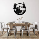 Drift Boat Mountain Metal Wall Art – Fishing River Outdoor Cabin Decor