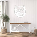 Drift Boat Mountain Metal Wall Art – Fishing River Outdoor Cabin Decor