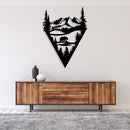 Lake Bear Metal Wall Art – Wildlife Rustic Cabin Lake Home Decor