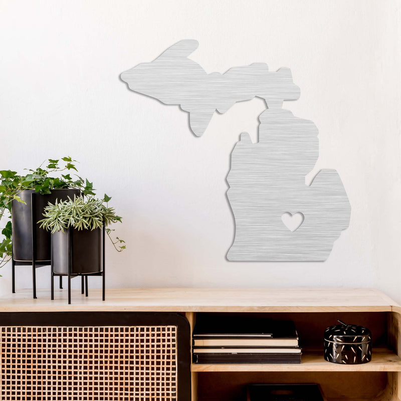 Michigan Love State - Metal Wall Art