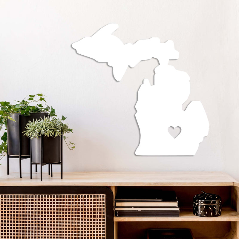 Michigan Love State - Metal Wall Art