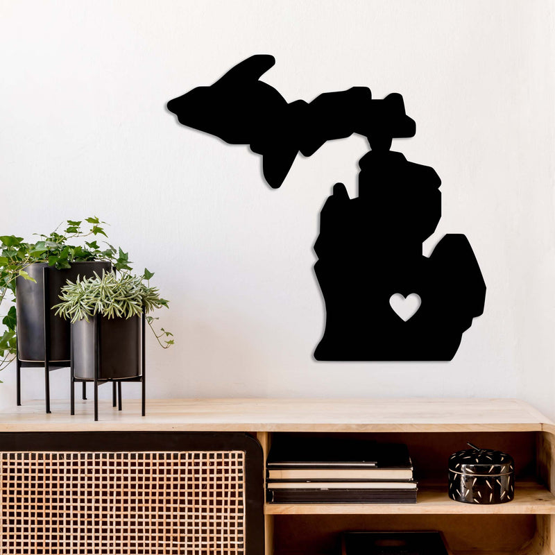 Michigan Love State - Metal Wall Art