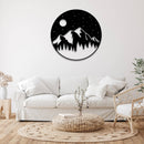 Moon Mountain Metal Wall Art – Celestial Mountain Night Sky Nature Decor