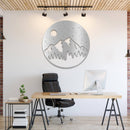 Moon Mountain Metal Wall Art – Celestial Mountain Night Sky Nature Decor