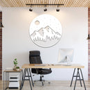 Moon Mountain Metal Wall Art – Celestial Mountain Night Sky Nature Decor