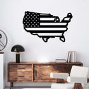 American Flag United States Metal Wall Art – Patriotic USA Map Home Decor