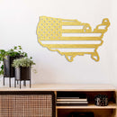 American Flag United States Metal Wall Art – Patriotic USA Map Home Decor