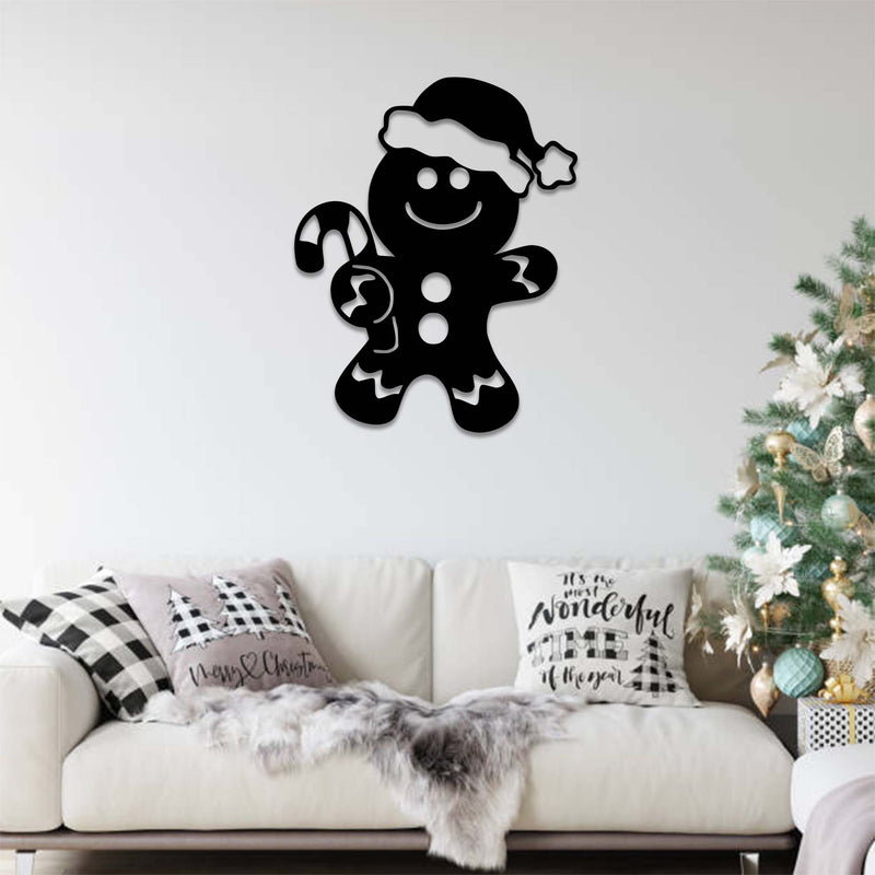 Christmas Gingerbread Man - Metal Wall Art