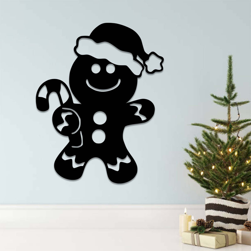 Christmas Gingerbread Man - Metal Wall Art