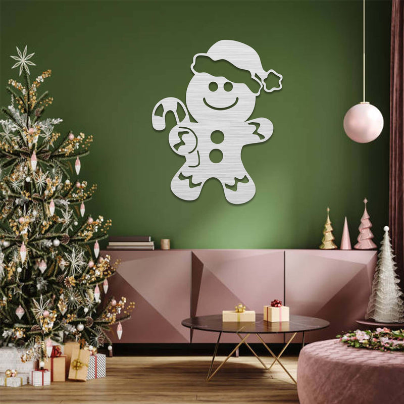 Christmas Gingerbread Man - Metal Wall Art