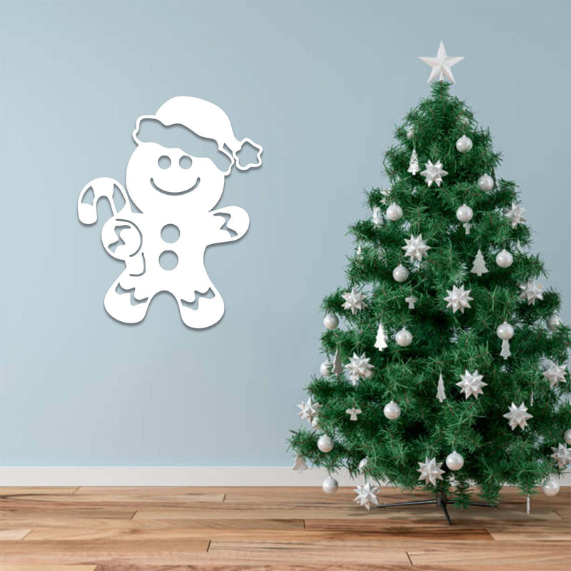 Christmas Gingerbread Man - Metal Wall Art