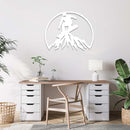 Snowboarder Mountain Metal Wall Art – Ski Resort Winter Sports Wall Decor