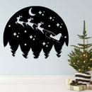 Christmas Night Scenery Metal Wall Art – Holiday Festive Winter Home Decor