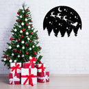 Christmas Night Scenery Metal Wall Art – Holiday Festive Winter Home Decor