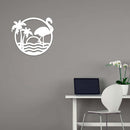 Tropical Flamingo Scenery Metal Wall Art – Exotic Bird Beach Coastal Home Decor