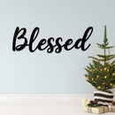 Blessed Script Metal Wall Art – Inspirational Christian Faith Home Decor