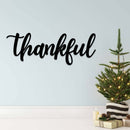 Thankful Metal Wall Art – Inspirational Gratitude Word Sign Home Decor