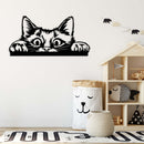 Peeking Cat Metal Wall Art – Cute Cat Lover Home & Living Room Decor