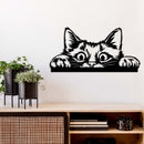Peeking Cat Metal Wall Art – Cute Cat Lover Home & Living Room Decor