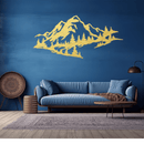 Mountain Range View Metal Wall Art – Scenic Landscape Home Decor