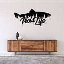 Trout Life Fish Design Metal Wall Art – Fishing Lake House & Cabin Decor