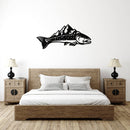 Trout Mountains Fish Design Metal Wall Art – Fishing Scenic Nature Cabin Decor