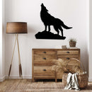 Howling Wolf Alternative Metal Wall Art – Wildlife Nature Rustic Cabin Decor