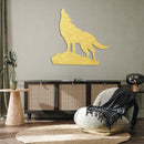Howling Wolf Alternative Metal Wall Art – Wildlife Nature Rustic Cabin Decor