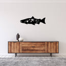 Salmon Fish Alternative Metal Wall Art – Fishing Cabin Lake House Decor