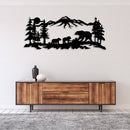 Mountain Bear Family Metal Wall Art – Wildlife Nature Home Decor