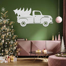 Christmas Truck Tree - Metal Wall Art