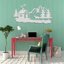 Deer Cabin Metal Wall Art – Rustic Wildlife Nature Home & Cabin Decor