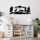 Deer Grazing Metal Wall Art – Wildlife Nature Cabin Home Decor