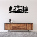 Deer Grazing Metal Wall Art – Wildlife Nature Cabin Home Decor