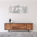 Deer Grazing Metal Wall Art – Wildlife Nature Cabin Home Decor