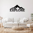 Explore Mountains Metal Wall Art – Outdoor Adventure Hiking Nature Wall Decor
