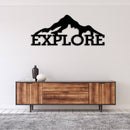 Explore Mountains Metal Wall Art – Outdoor Adventure Hiking Nature Wall Decor