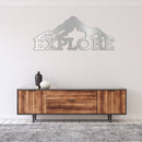 Explore Mountains Metal Wall Art – Outdoor Adventure Hiking Nature Wall Decor