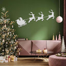 Santa's Sleigh Metal Wall Art – Christmas Holiday Festive Home Decor