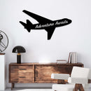 Adventure Awaits Airplane Metal Wall Art – Travel Inspirational Home & Office Decor