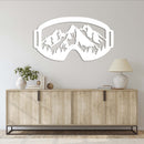 Snow Mountain Goggles Metal Wall Art – Ski Lodge Winter Sports Wall Decor