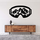 Snow Mountain Goggles Metal Wall Art – Ski Lodge Winter Sports Wall Decor