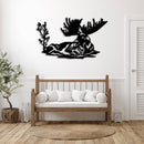 Laying Moose Metal Wall Art – Wildlife Rustic Cabin & Lodge Home Decor