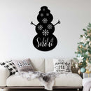 Let It Snow Snowman - Metal Wall Art