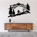 Mountain Biker Metal Wall Art – MTB Cycling Sports Wall Decor